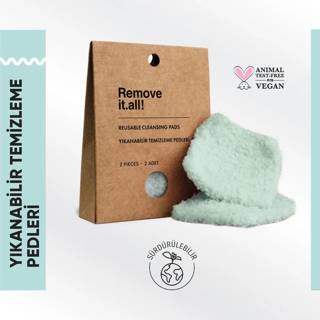 Remove it.all! Yıkanabilir Temizleme Pamukları Reusable Cleansing Pads - 2 Adet