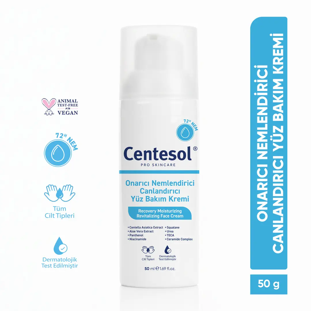 Onarıcı 72 Saat Nemlendirici Canlandırıcı Aydınlatıcı Günlük Yüz Bakım Kremi 50 ML