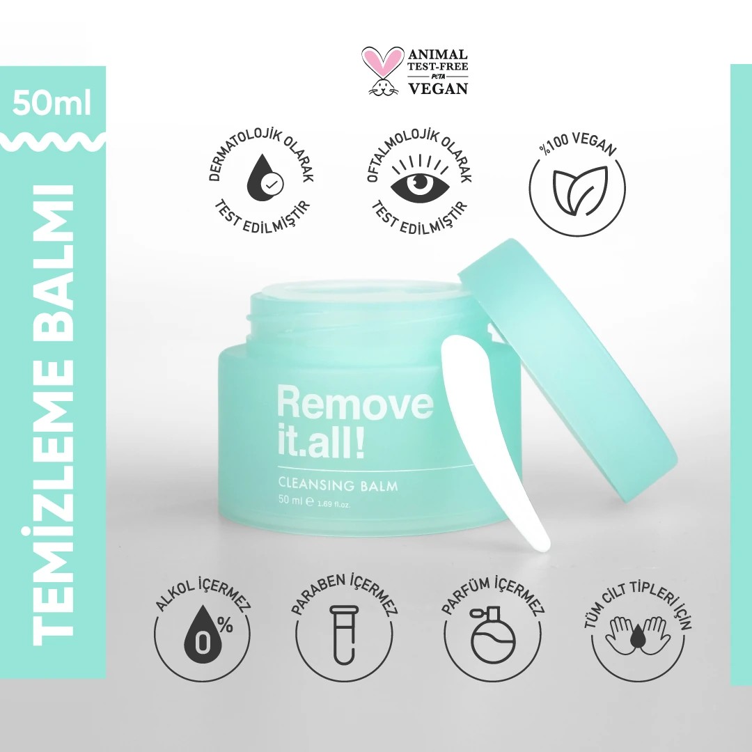 Remove it.all! Makyaj ve Yüz Temizleme Balmı Cleansing Balm 50 ml