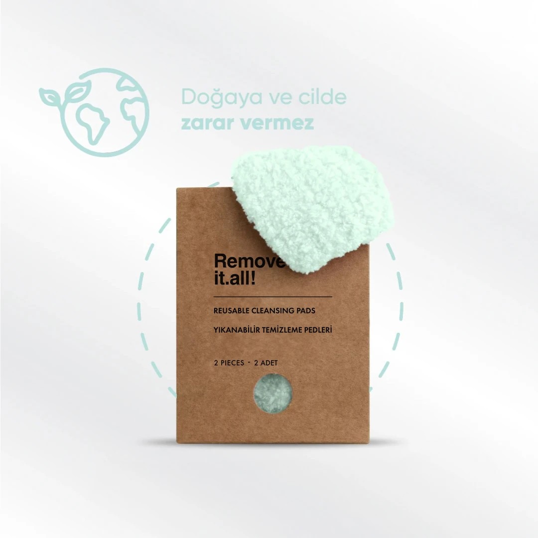 Remove it.all! Yıkanabilir Temizleme Pamukları Reusable Cleansing Pads - 2 Adet