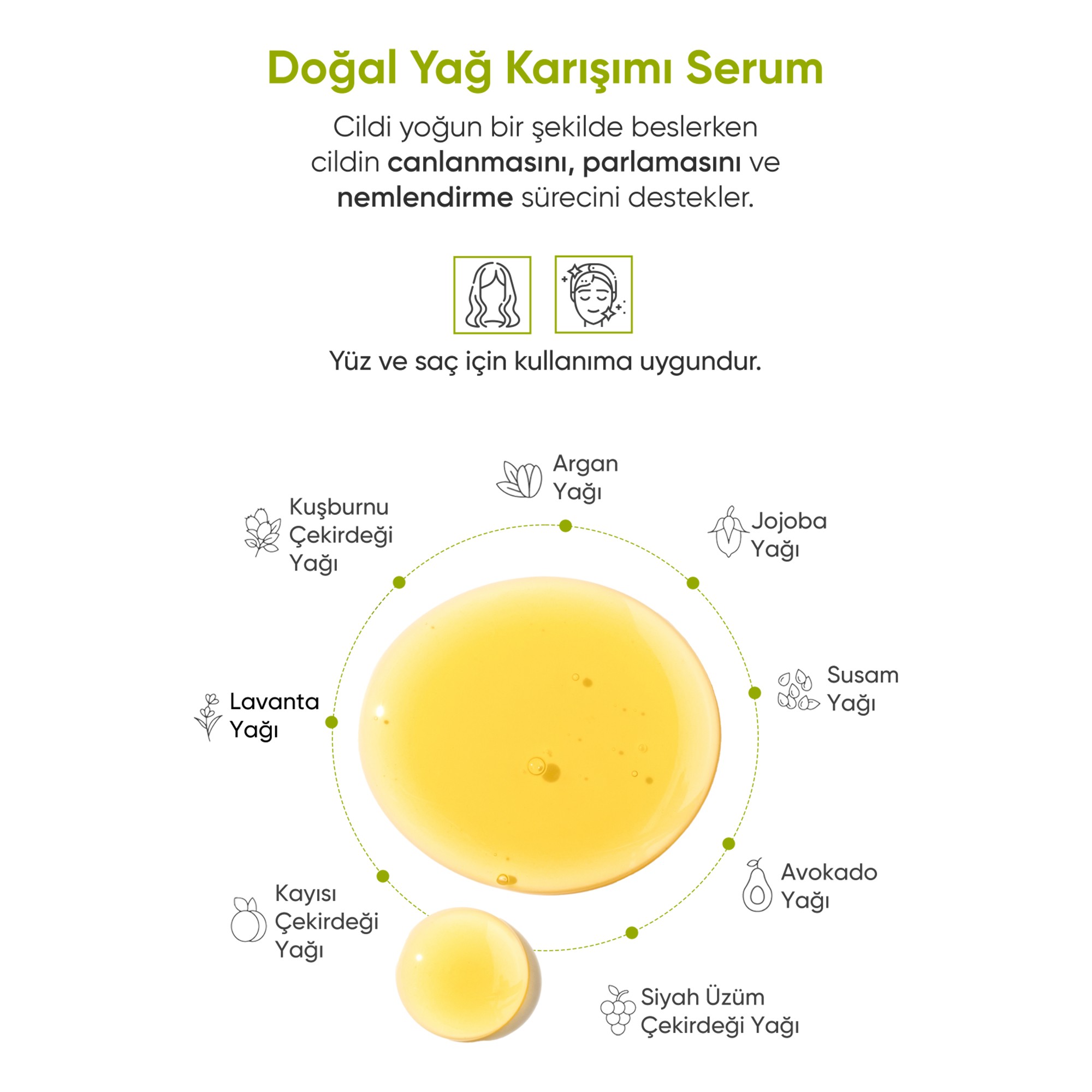The Skin Co. %99,9 Doğal Yağ Karışımı Yoğun Nemlendirici & Aydınlatıcı Yüz Serumu 20 ml