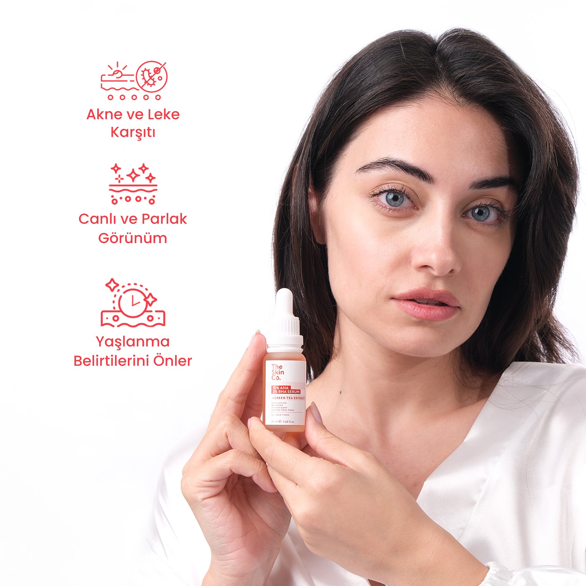 The Skin Co. %10 AHA %2 BHA Cilt Tonu Eşitleyici & Gözenek Sıkılaştırıcı Peeling Serum 20 ml