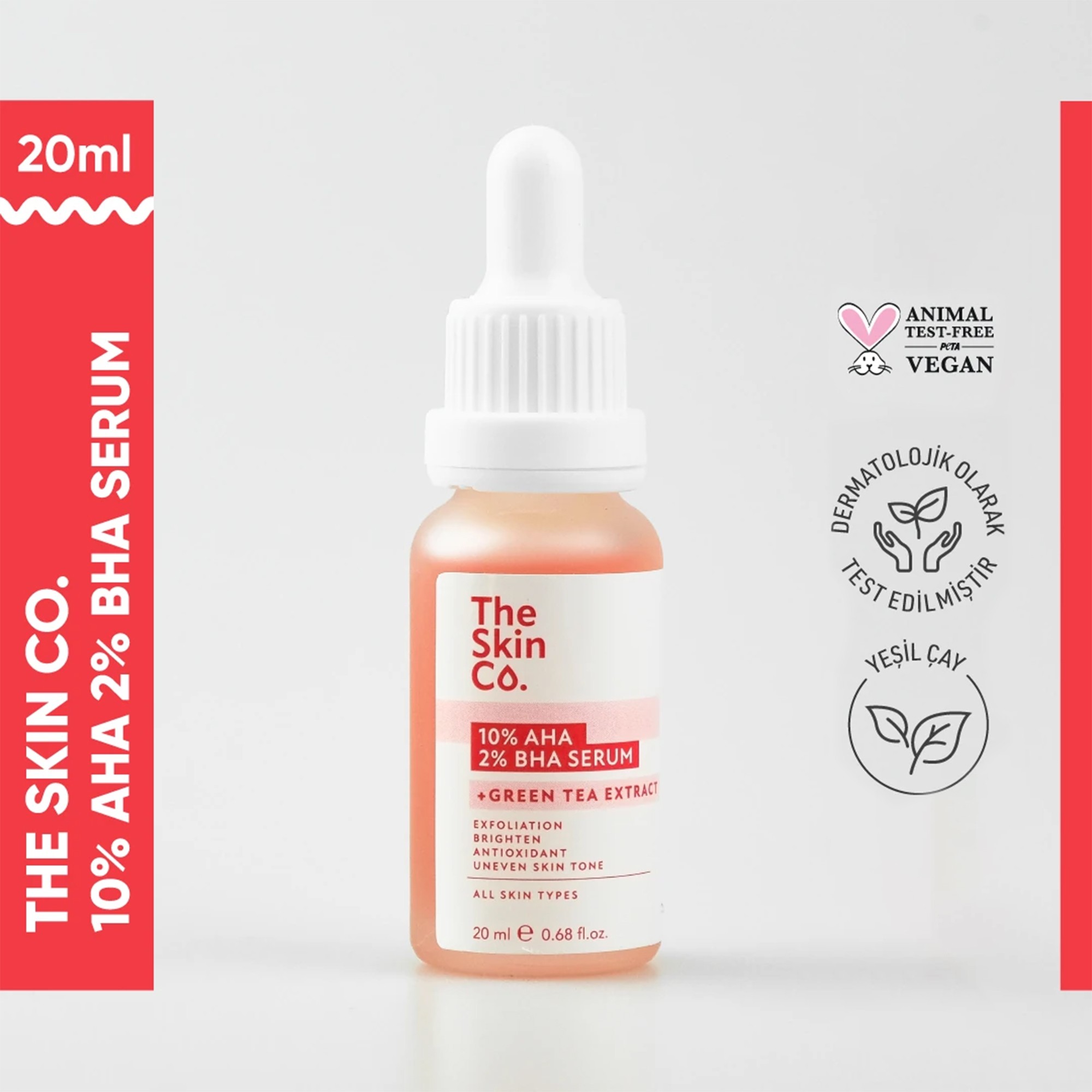 The Skin Co. %10 AHA %2 BHA Cilt Tonu Eşitleyici & Gözenek Sıkılaştırıcı Peeling Serum 20 ml