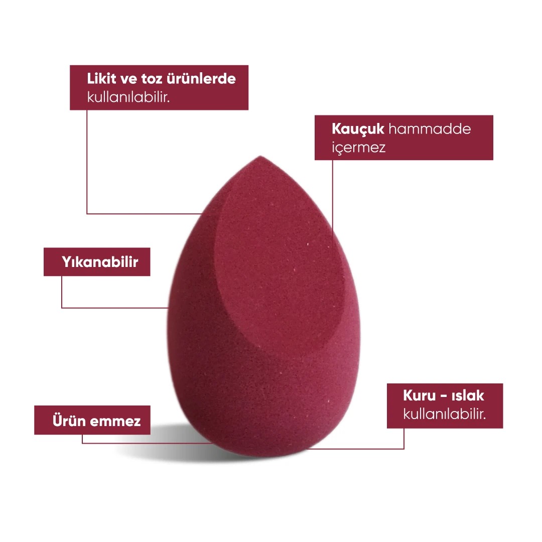 Makyaj Süngeri - Bordo
