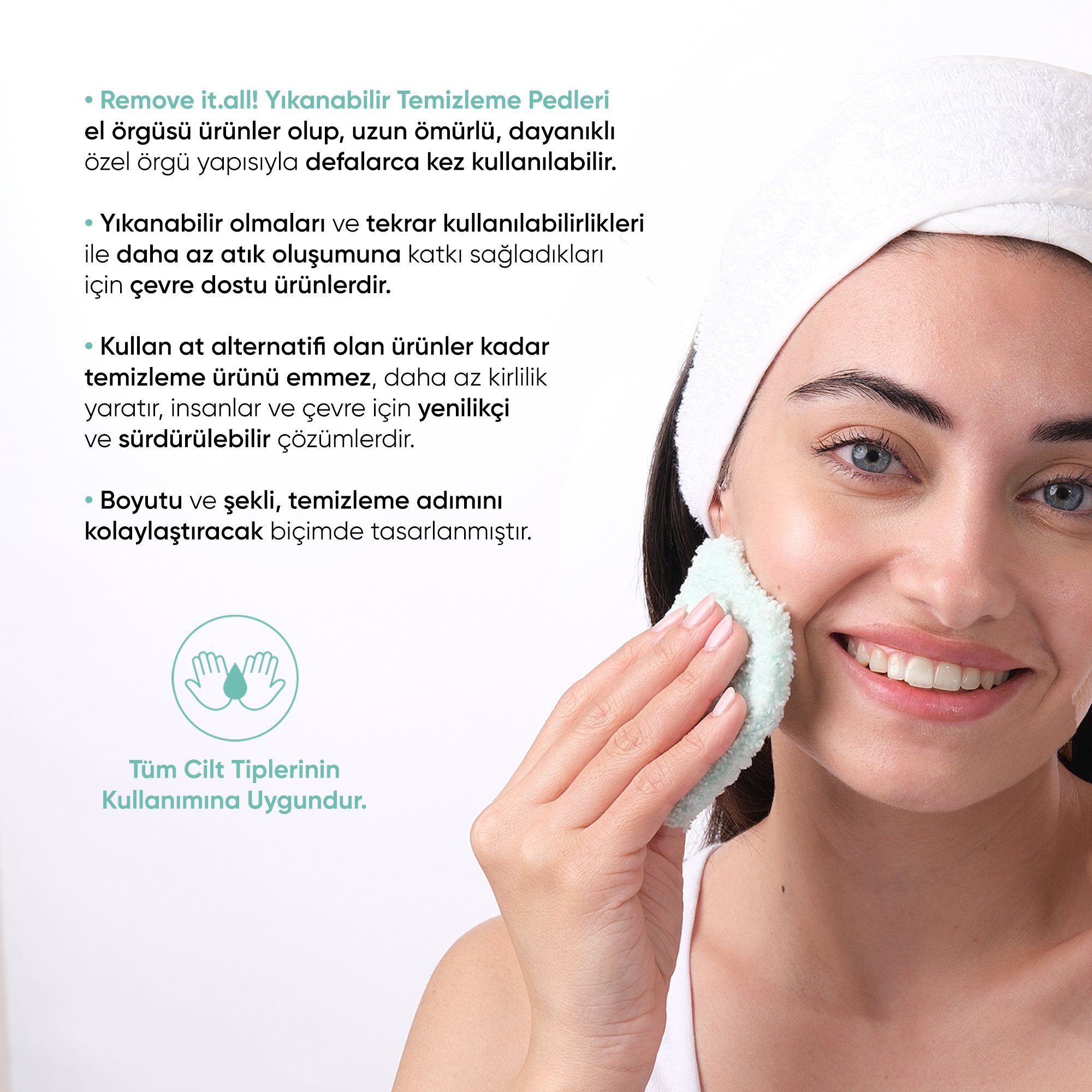 Remove it.all! Yıkanabilir Temizleme Pamukları Reusable Cleansing Pads - 2 Adet