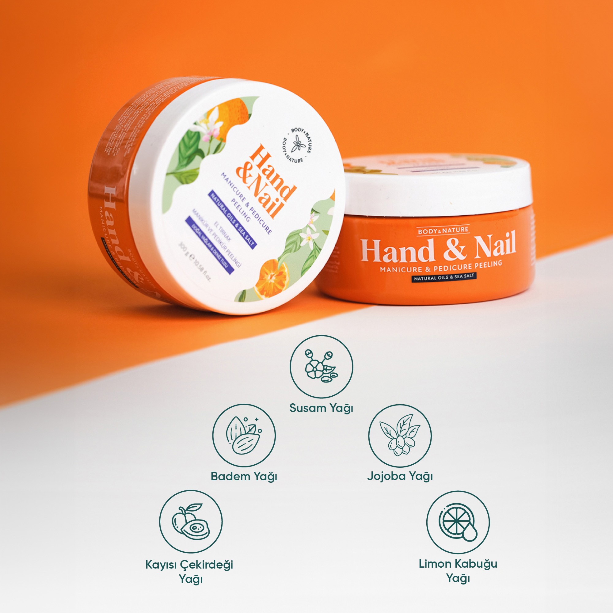 Body&Nature El Tırnak Manikür ve Pedikür Peelingi Hand and Nail Manicure & Pedicure Peeling(300 g)