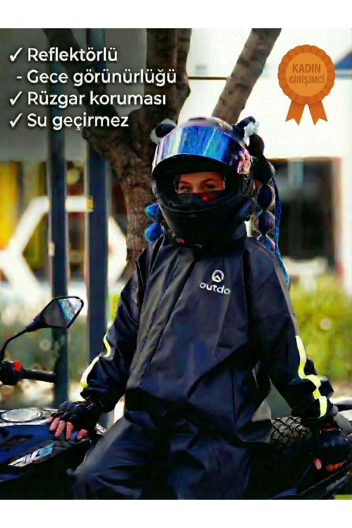 Motorcu Yağmurluk %100 su geçirmez Alt Üst Takım