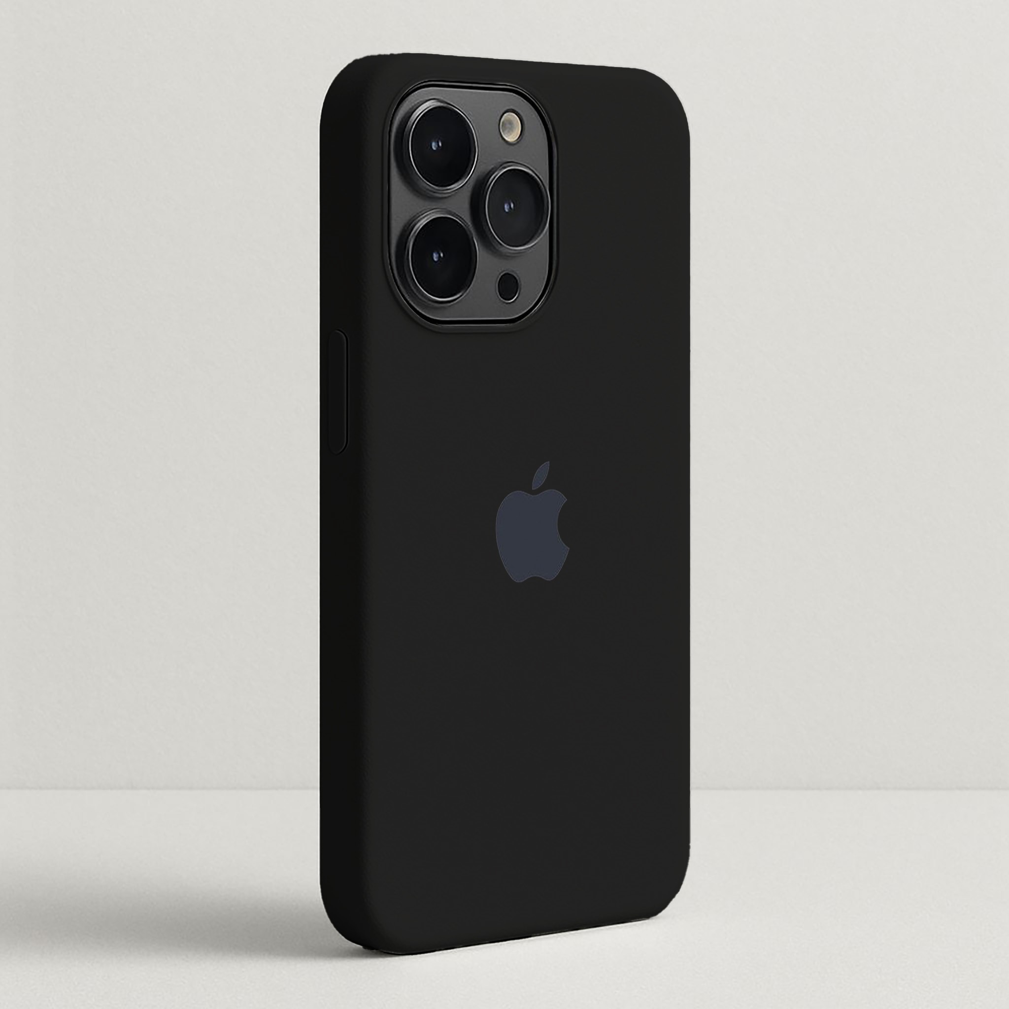 Siyah Apple Logo Lansman Silikon