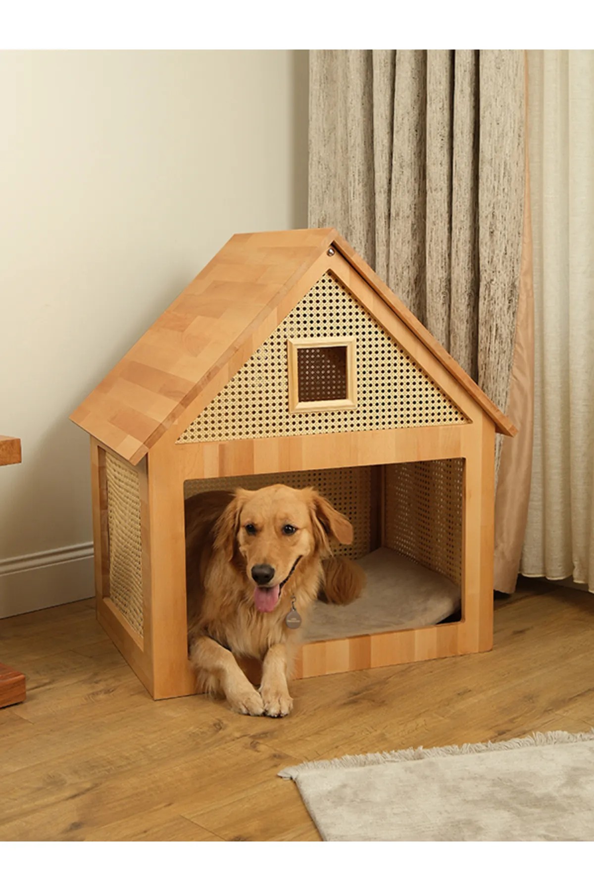 Lady Beige Luxury Wooden Large Breed Dog House