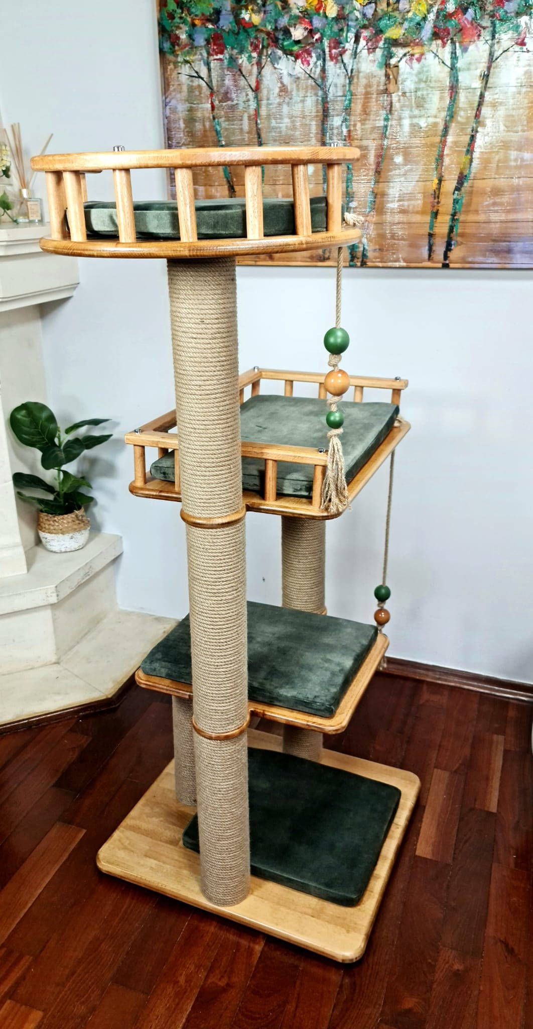 Luxury Cat Playhouse With Nazli2 Wooden Scratching Unit