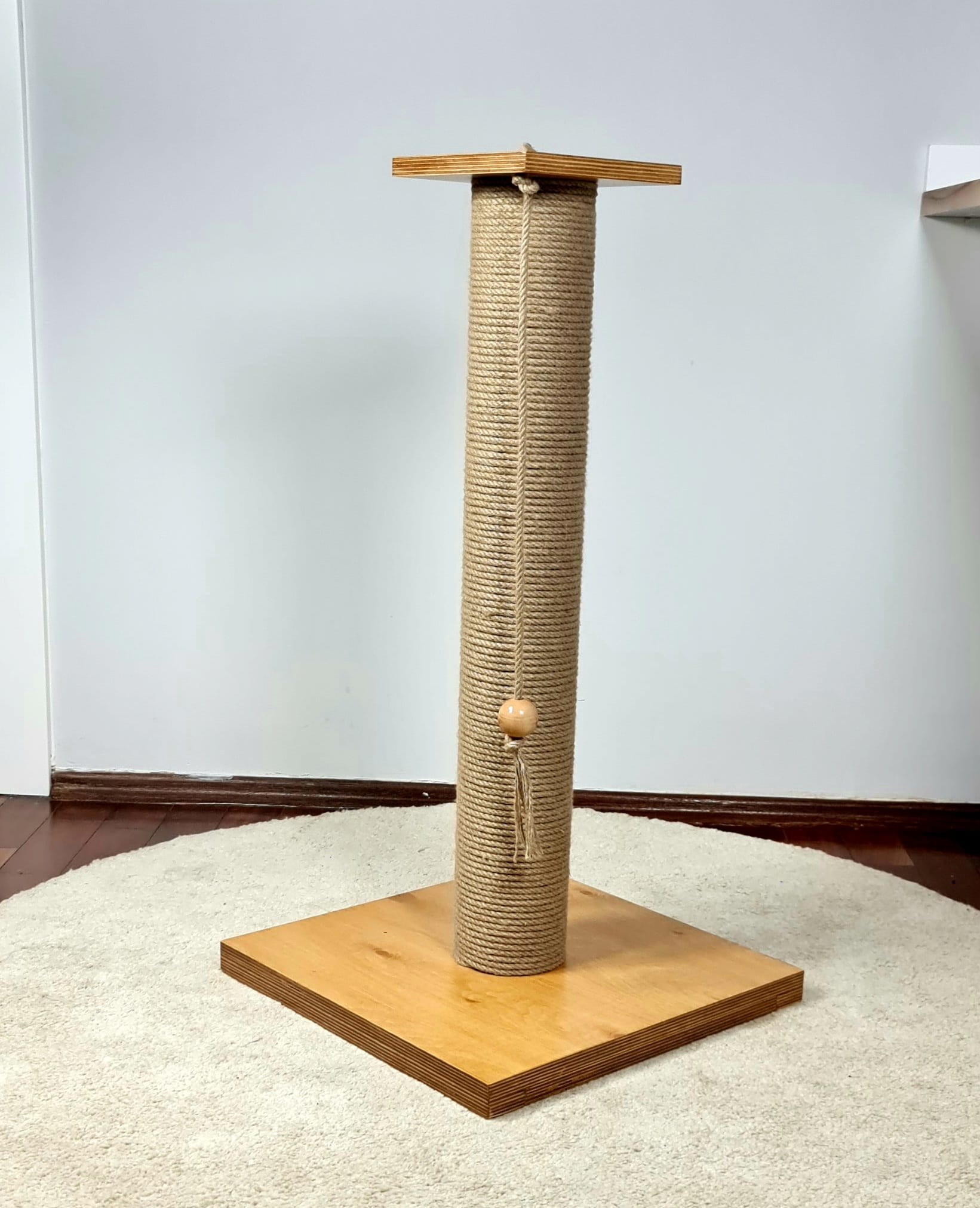 Kare Kayın Kontra 80cm Uzun Ahşap Lüx Kedi Tırmalama Tahtası