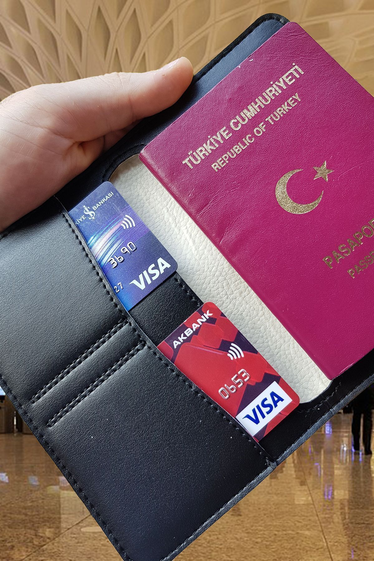 Esther Tasarım Kartvizitlikli Cüzdan & Pasaport Kılıfı Unisex