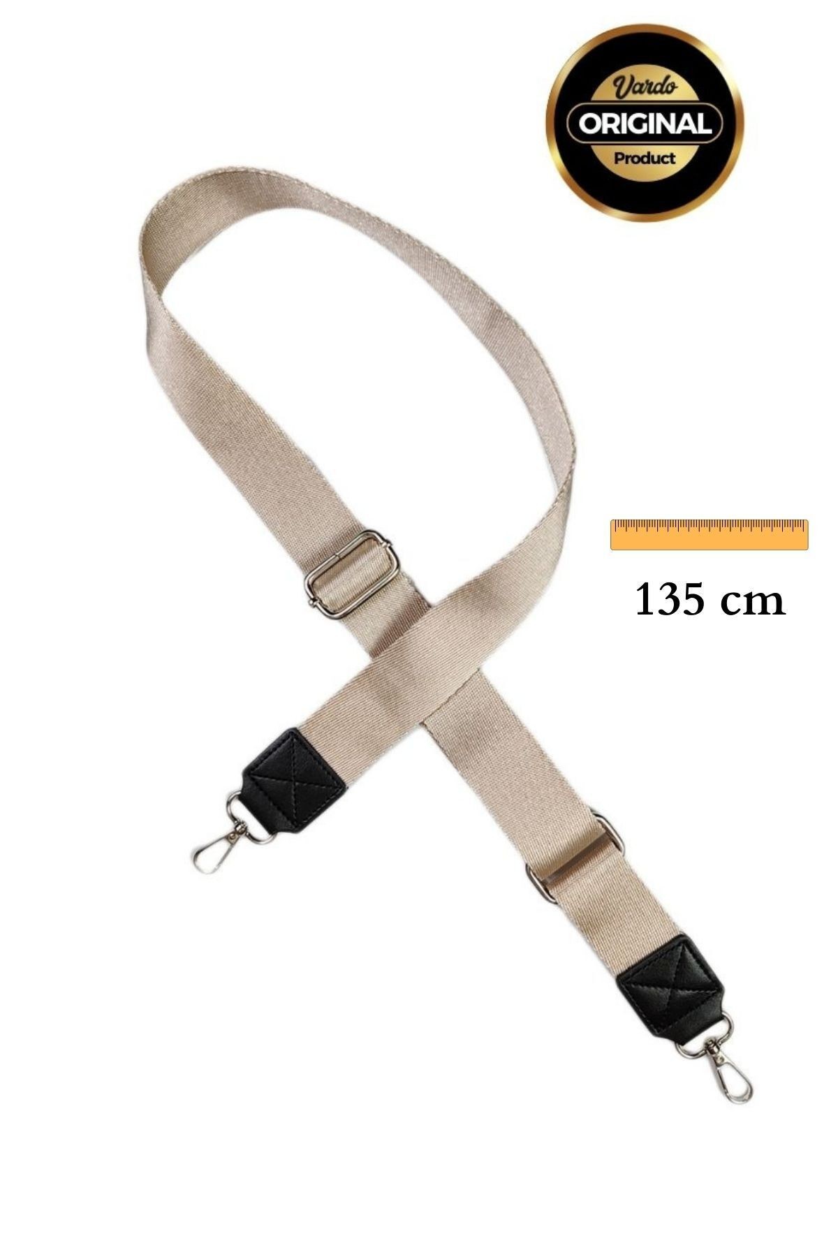 Eirin Premium Woven Bag Strap Dar Dokuma Çanta Askısı Gold Aksesuar 118 Cm En 3,8 Cm - Bej