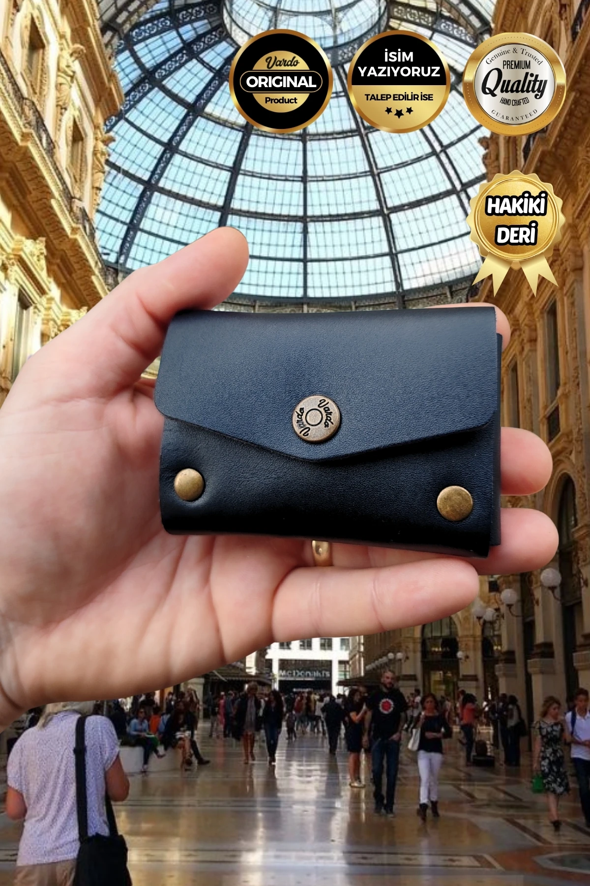 [ Isim Yazılabilir ] Hakonn Italian Leather Hakiki Deri Minimal Kartlık Unisex