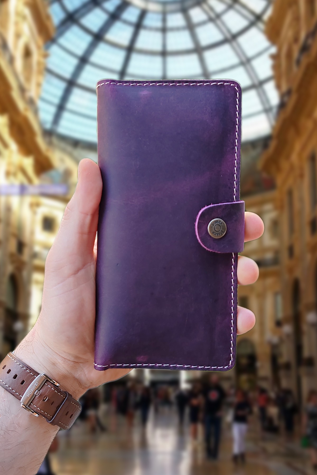 Astrid American Leather Telefon, Kağıt Ve Bozuk Para Bölmeli Kartlıklı Cüzdan - Mor