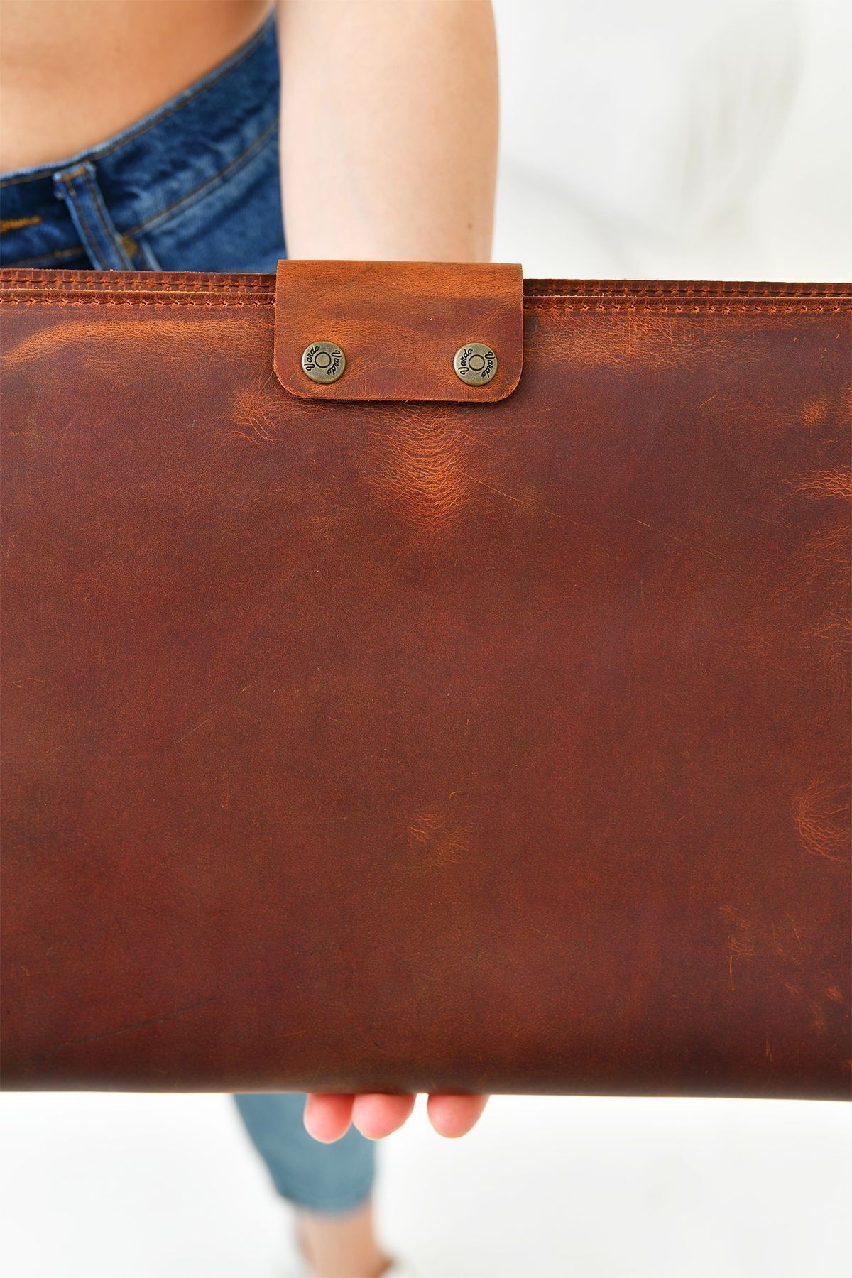 Ingrid Hakiki Crazy Deri 34x24,5 cm Macbook Air/Pro 13-14 Inç Organizer