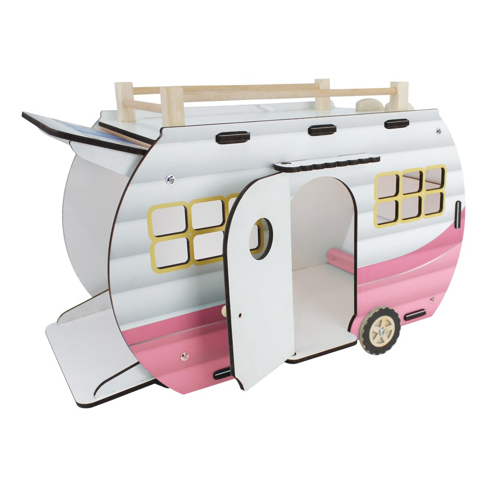 Toysilla Ahşap Oyuncak Karavan Pembe - T3104