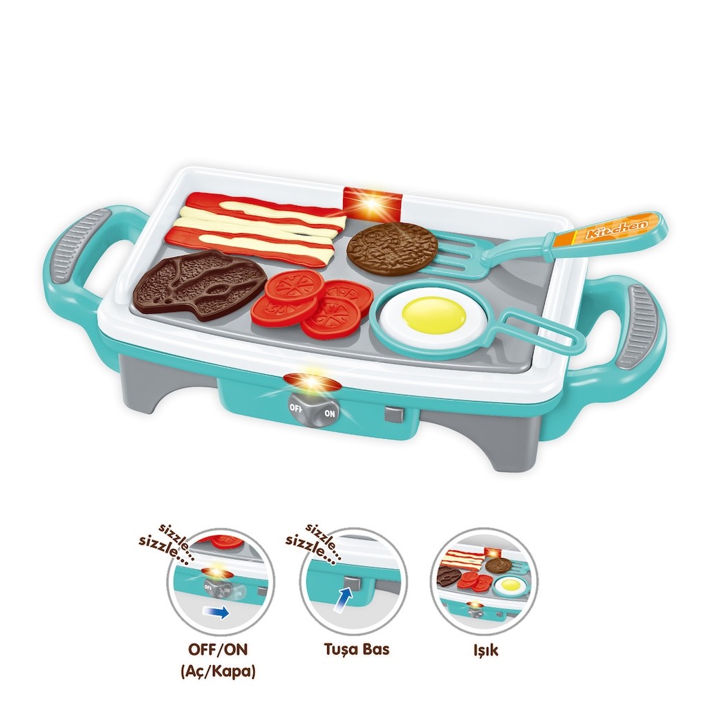 QF2908P-1-QF2908G-1 Işıklı Aksesuarlı Teppanyaki Izgara