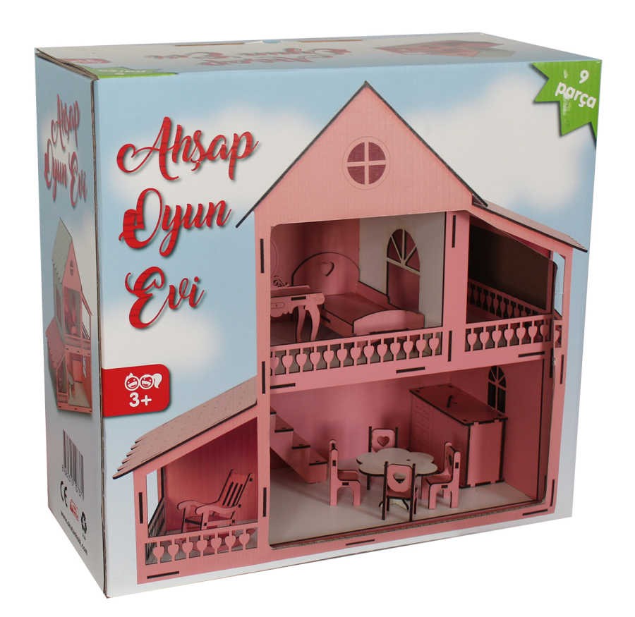 EV11 Pembe Barbie Ev 45 cm Eşyalı