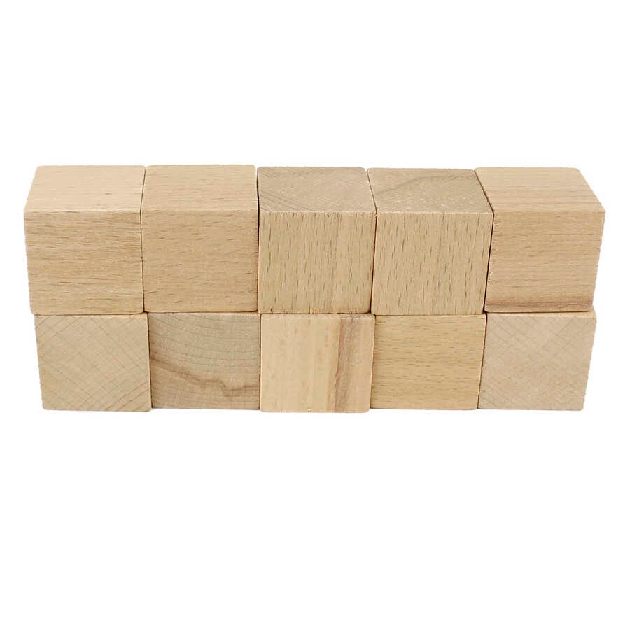 DA59 Ahşap Küp Kayın 3x3x3 10 Adet