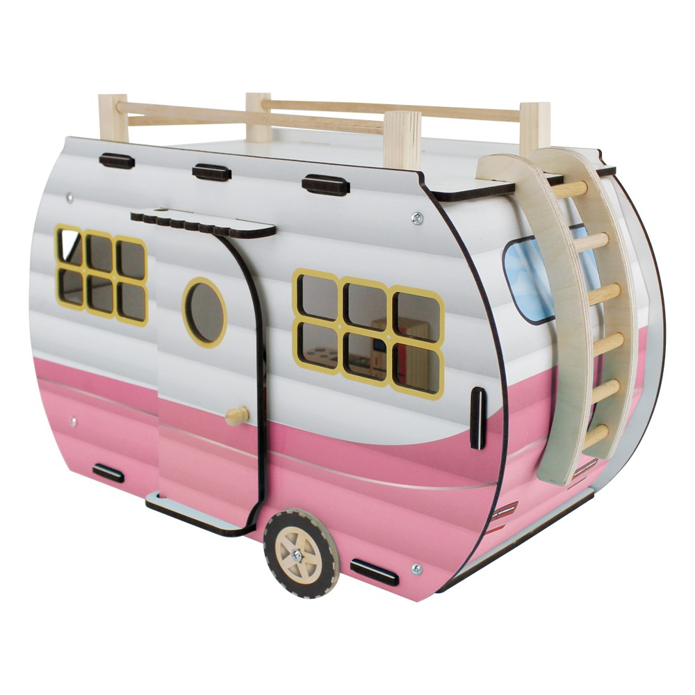 Toysilla Ahşap Oyuncak Karavan Pembe - T3104