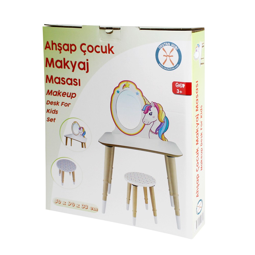 Toysilla Ahşap Çocuk Makyaj Masası Tabureli - T3004