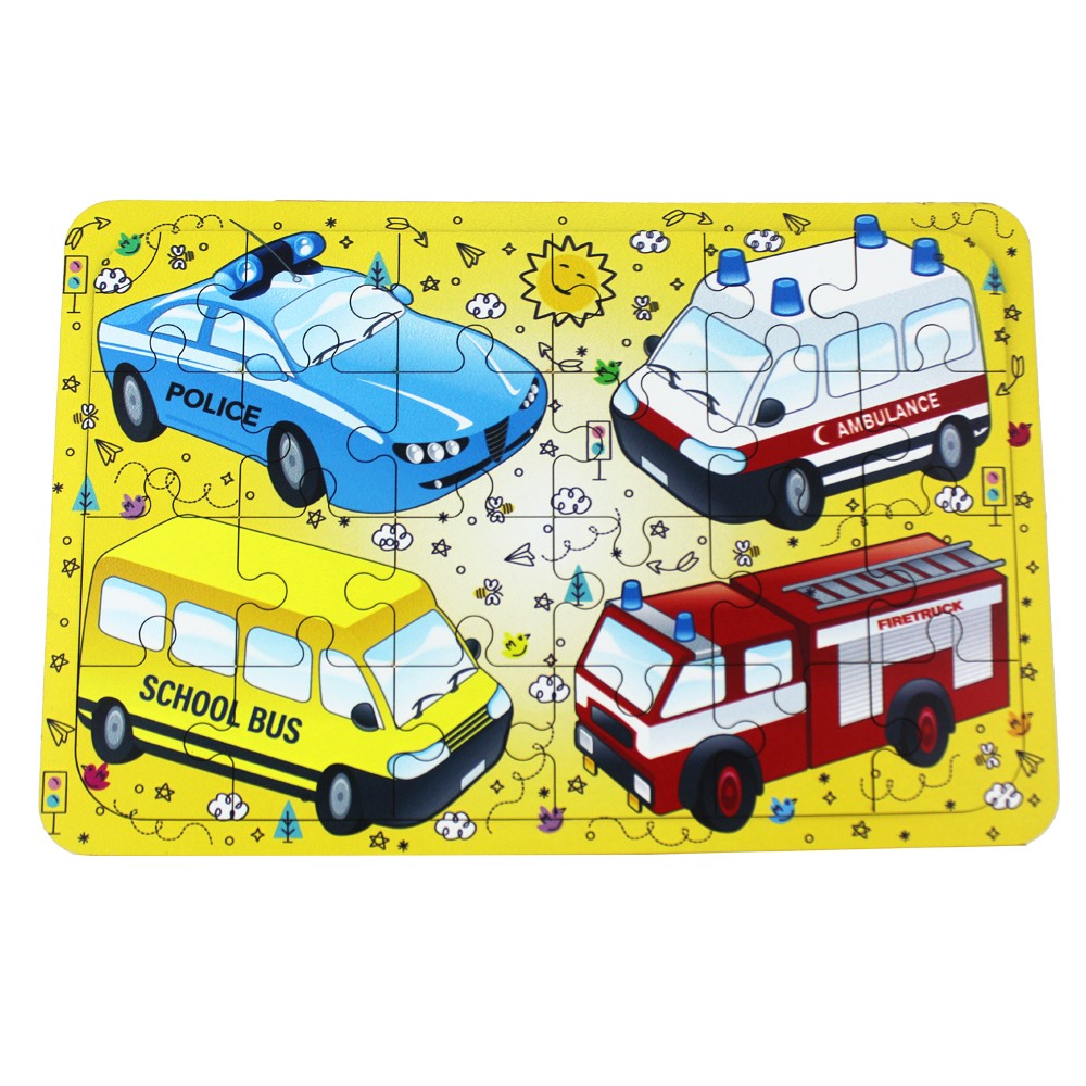 Toysilla Ahşap Puzzle Taşıtlar Temalı 24 Parça - T5005