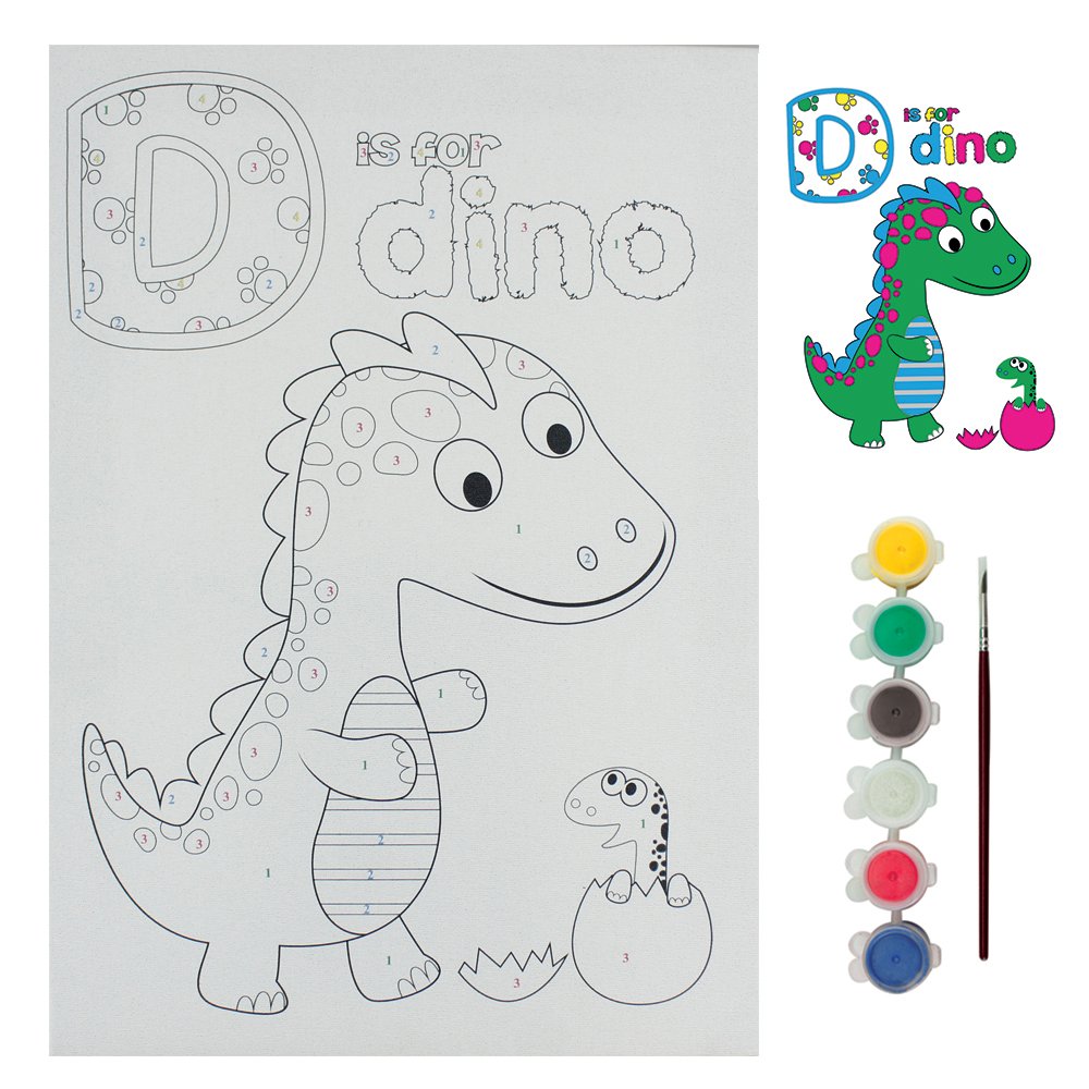 BTS2 Boyama Tuval Sayılı Set 25x35 Dino