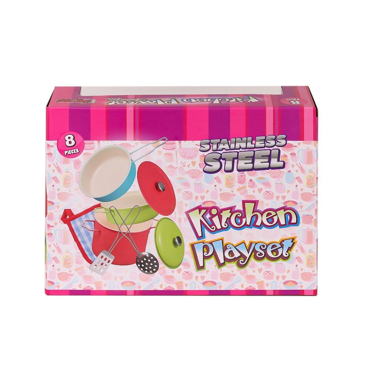 Emaye Tencere 8 Parça Pembe