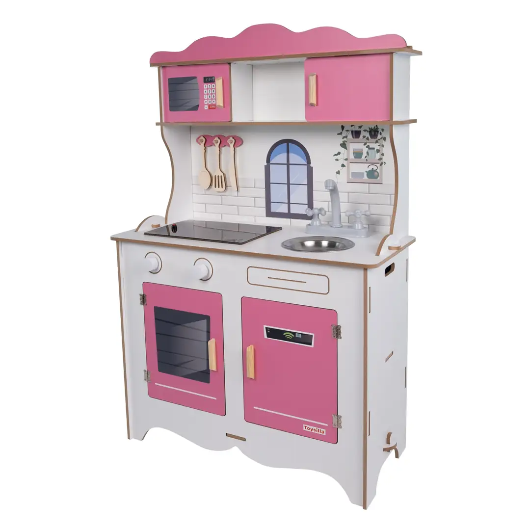 Pembe 1041 Ahşap Çocuk Mutfak Seti | Eğlenceli ve Eğitici Oyun