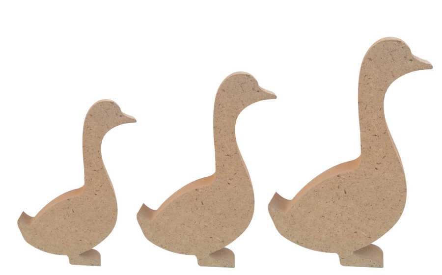 F7 Üçlü Ördek Set Figürü Biblo Ahşap Obje