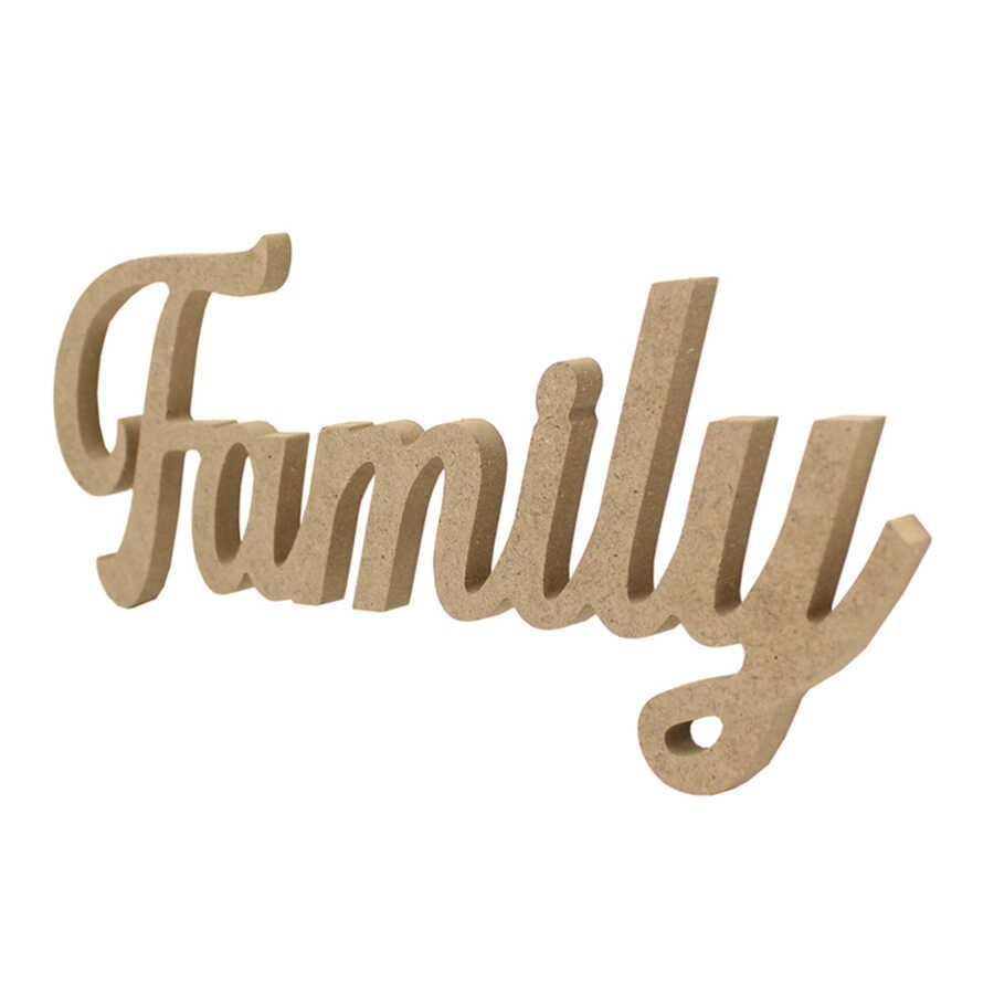 D60 Ahşap Family Yazısı