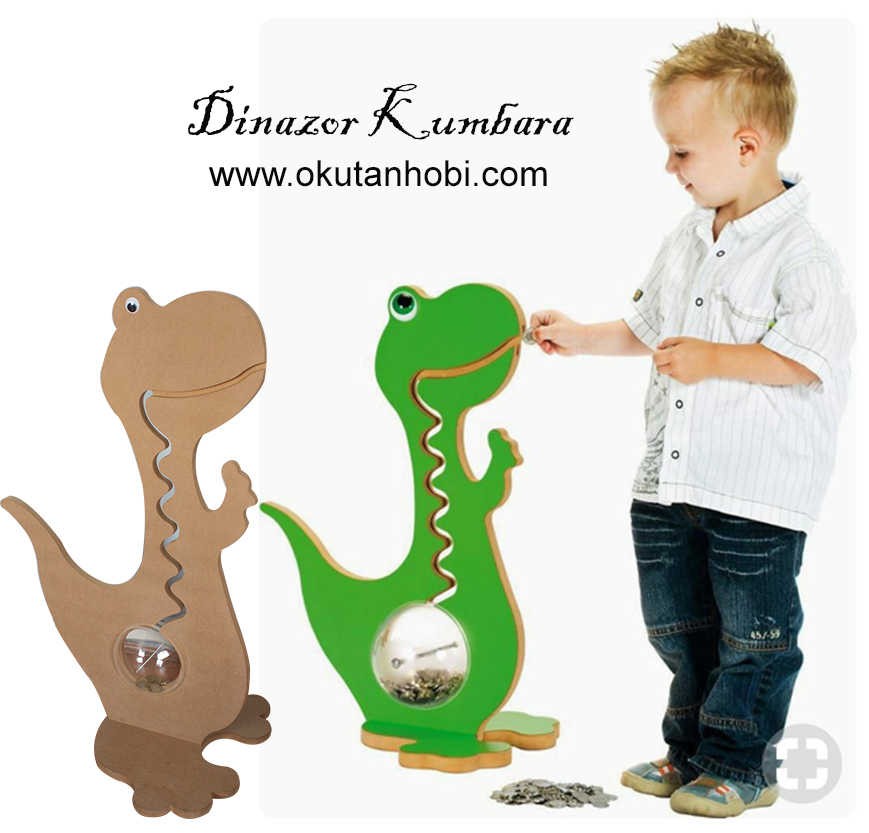ÇG20 Ahşap Dinozor Kumbara 70 cm