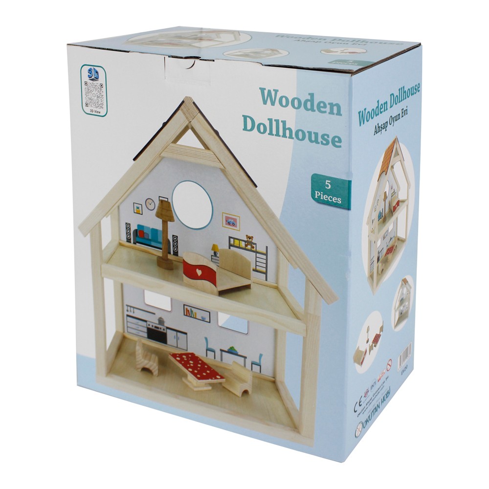 Toysilla Doğal Ahşap Çocuk Oyun Evi - T2006