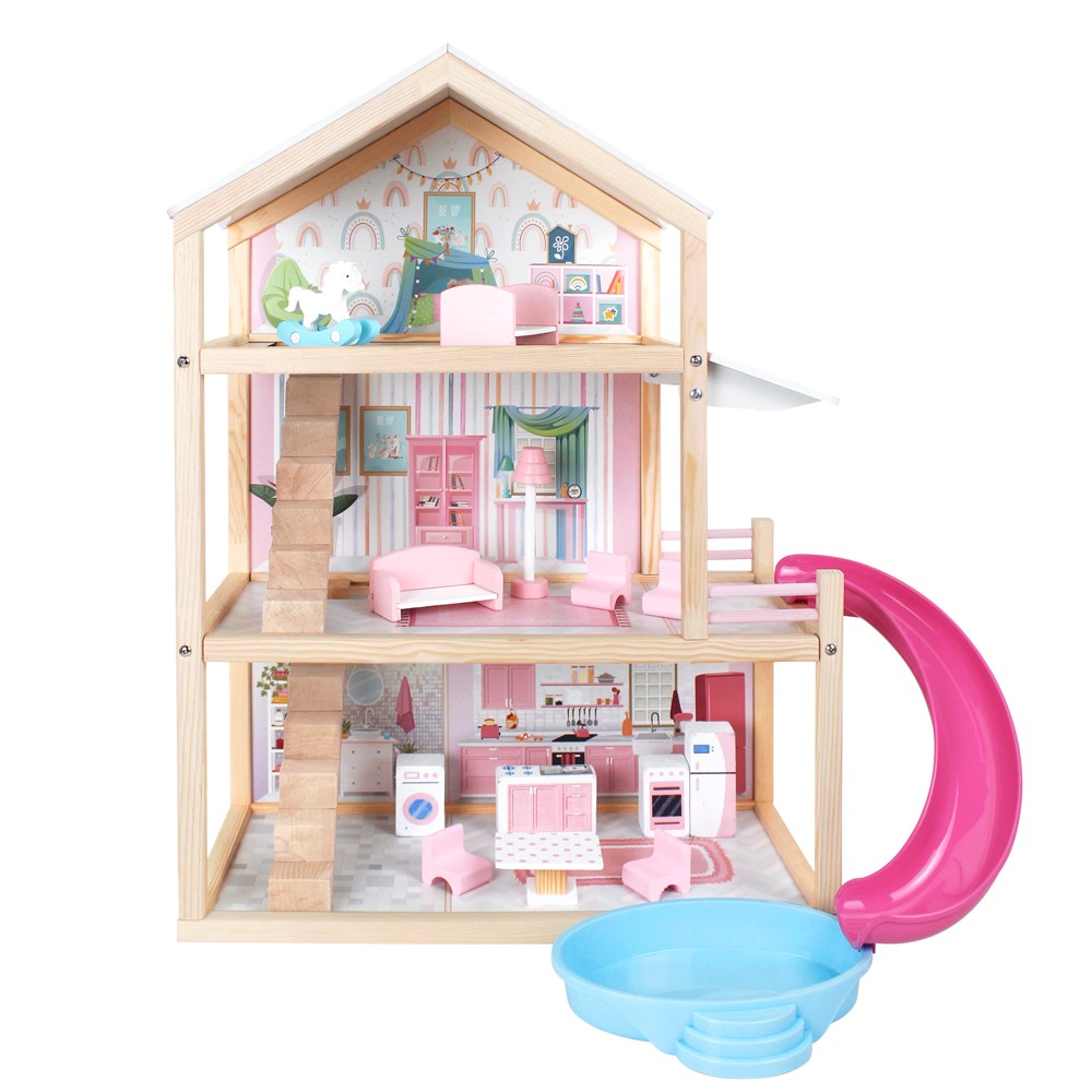 Toysilla Ahşap Kaydıraklı Oyun Evi - T2010