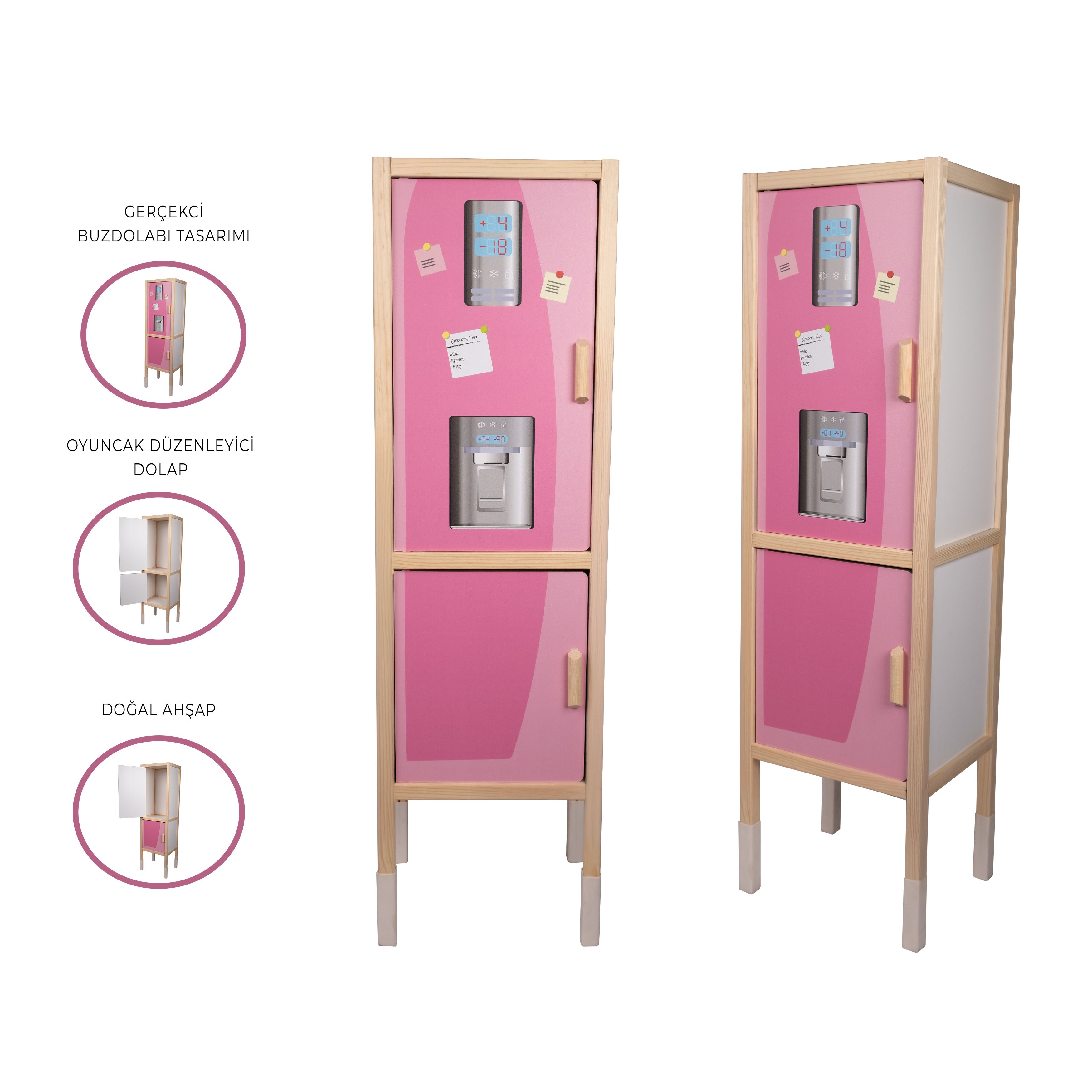 T1036 Toysilla Pembe Mutfak Buzdolabı