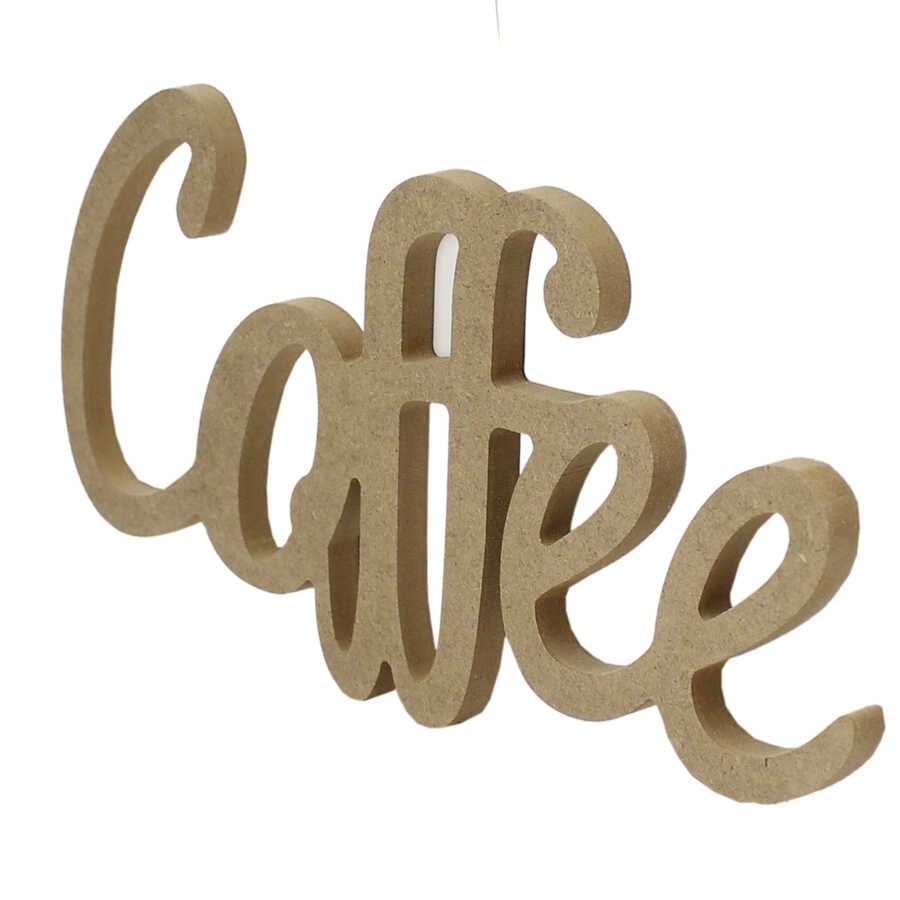 D50 Ahşap Coffee Yazısı