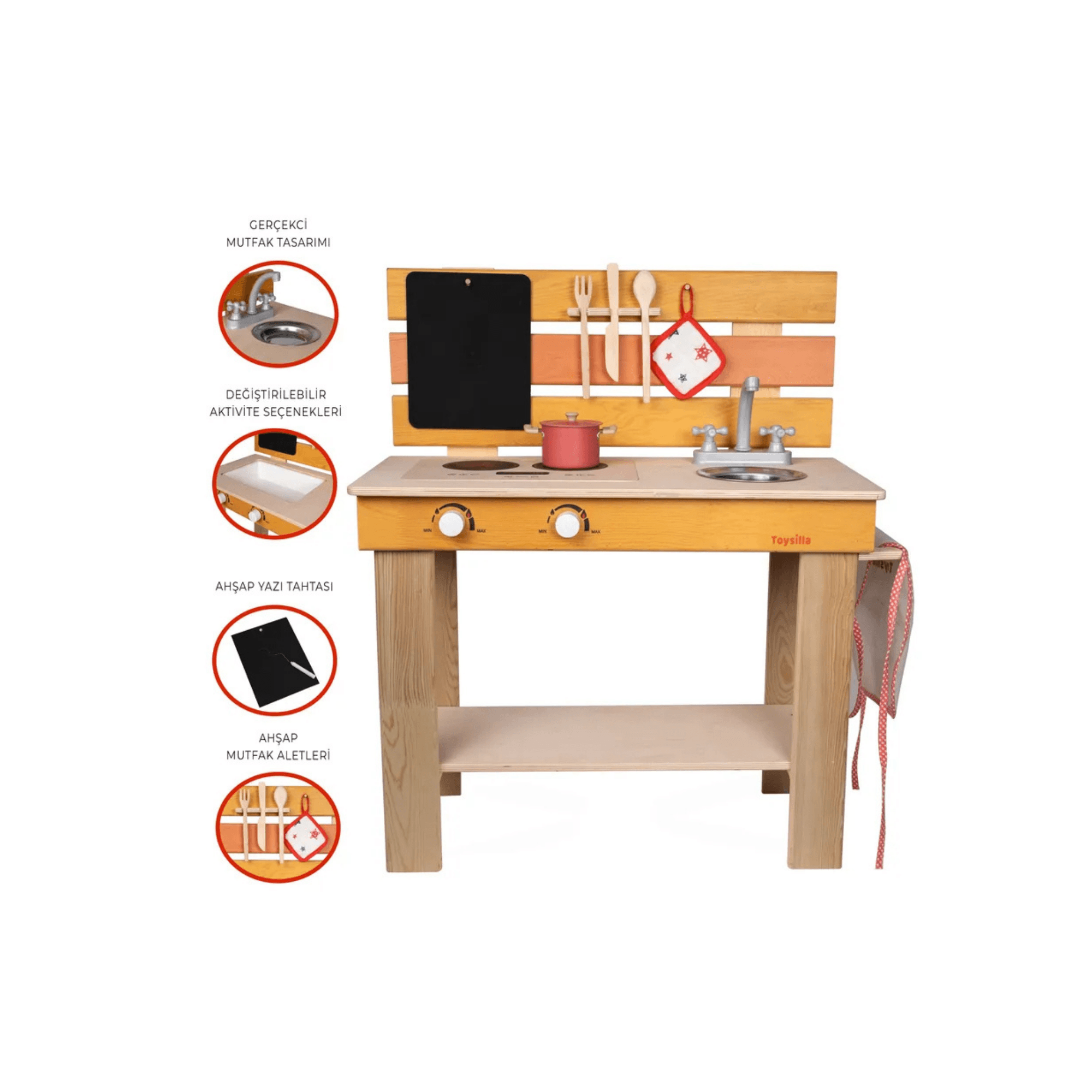 Doğal Ahşap Oyuncak Mutfak - T1046