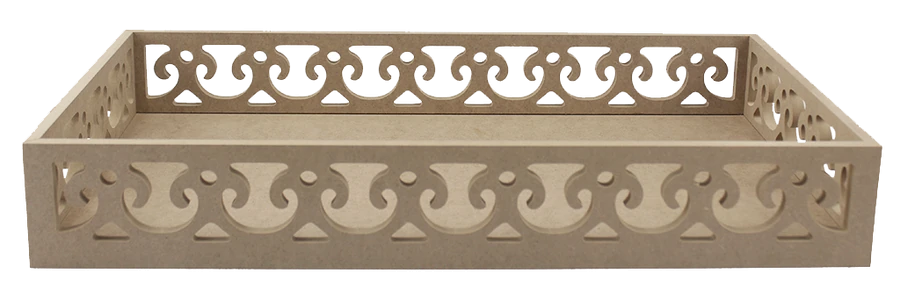 TP33 Kenarları Motifli Dikdörtgen Tepsi 46 cm