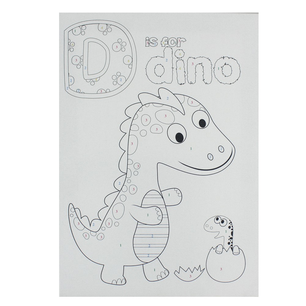 BTS2 Boyama Tuval Sayılı Set 25x35 Dino