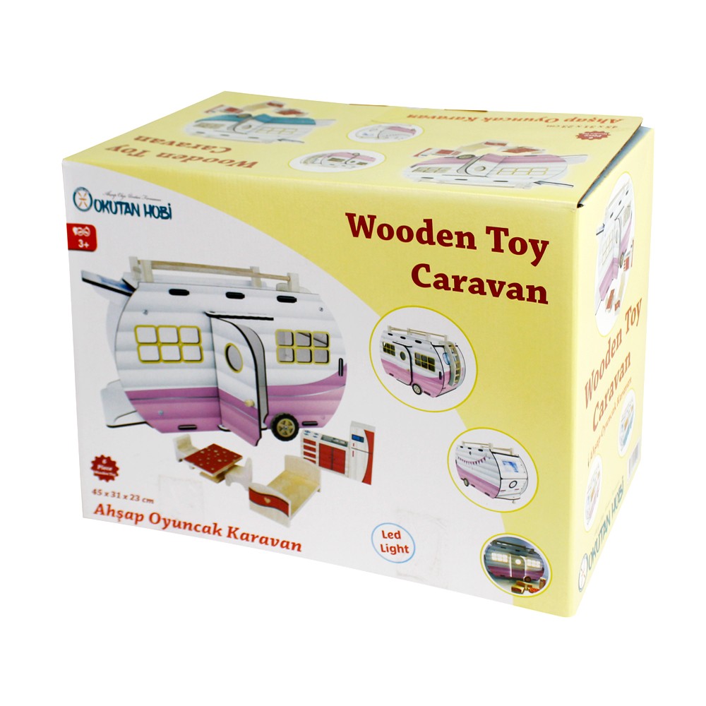 Toysilla Ahşap Oyuncak Karavan Pembe - T3104