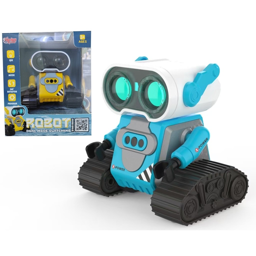 S-023 Uzaktan Kumandalı Full Fonksiyon Şarjlı 2.4G Robot-Araba (Mavi-Sarı)