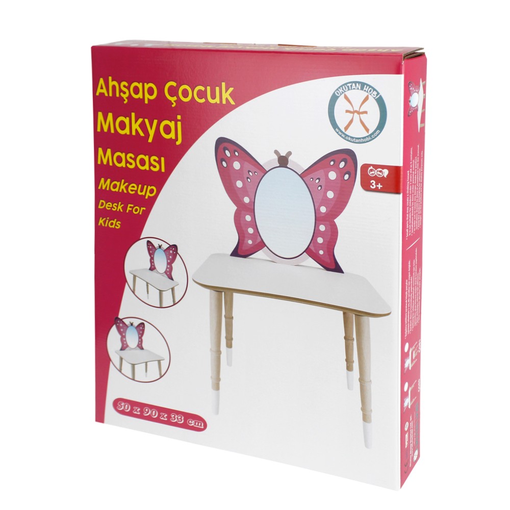 Toysilla Ahşap Çocuk Kelebek Makyaj Masası - T3001