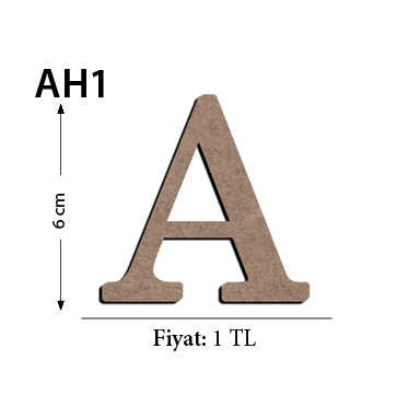 Ah1 Ahşap 6Cm A Harfi