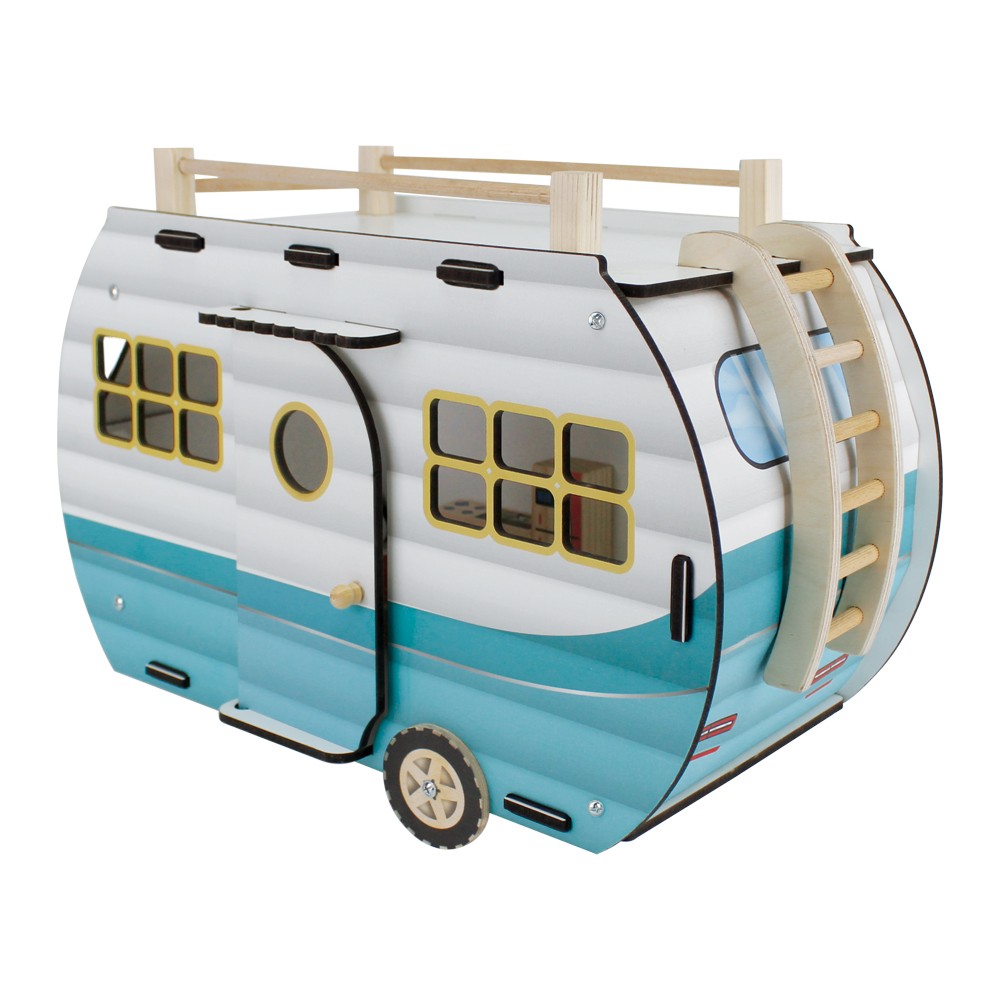 Toysilla Ahşap Oyuncak Karavan Turkuaz - T3103