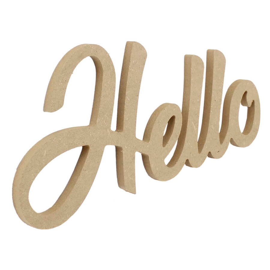 D54 Ahşap Hello Yazısı
