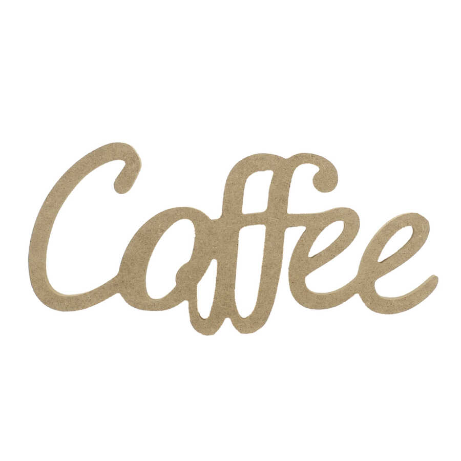 D50 Ahşap Coffee Yazısı