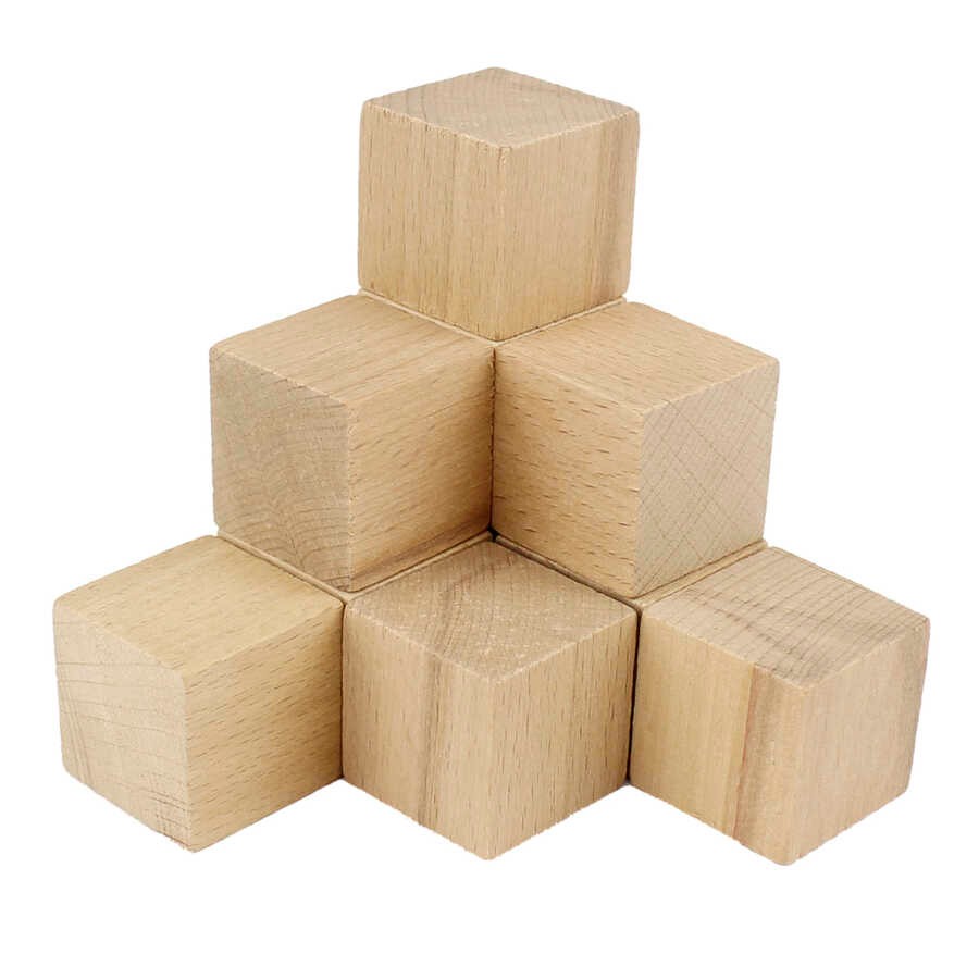 DA59 Ahşap Küp Kayın 3x3x3 10 Adet