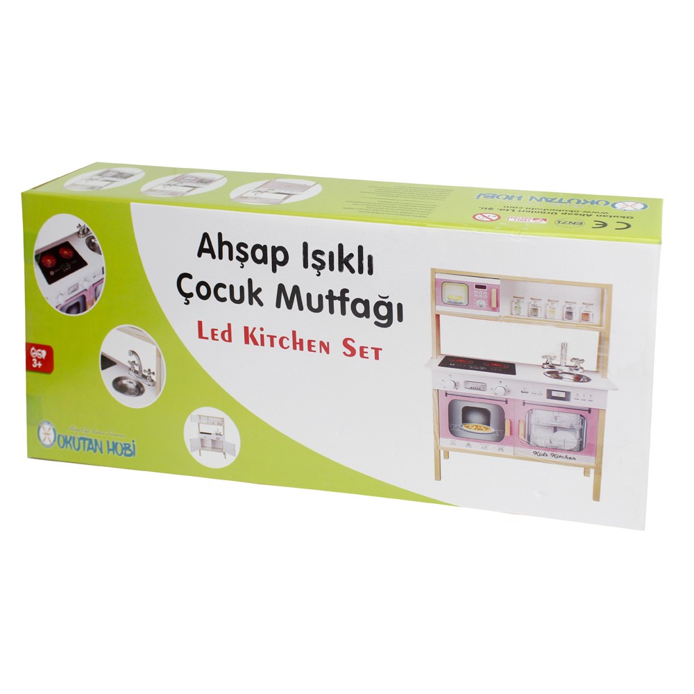 Toysilla Ahşap Ledli Çocuk Mutfağı Pembe - T1005