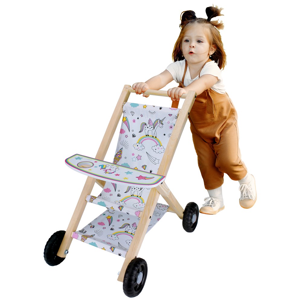 Toysilla Ahşap Oyuncak Bebek Arabası - T3102